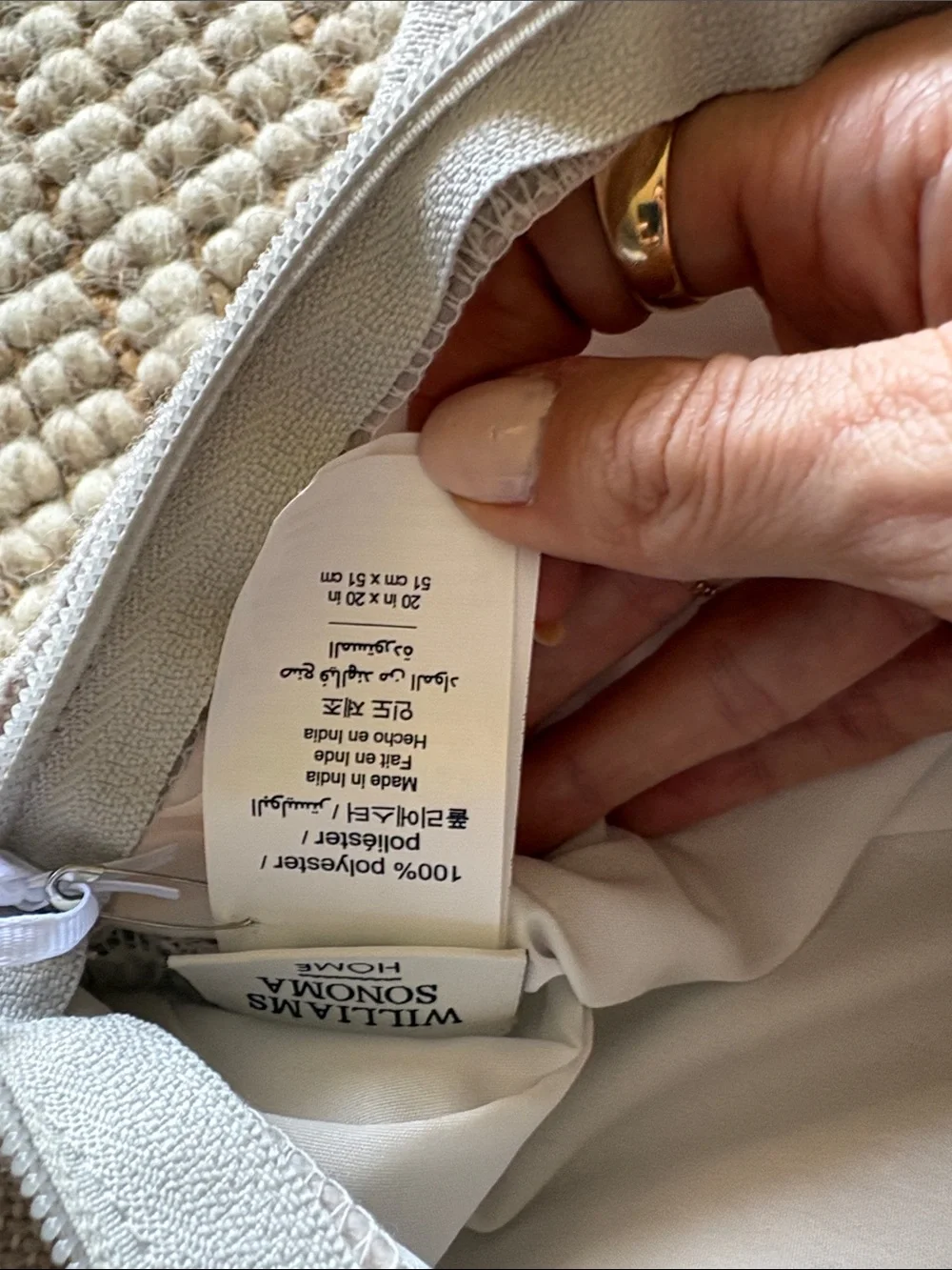 Williams Sonoma Daina outdoor pillow 20x20 Light Gray Linen Pillow Cover